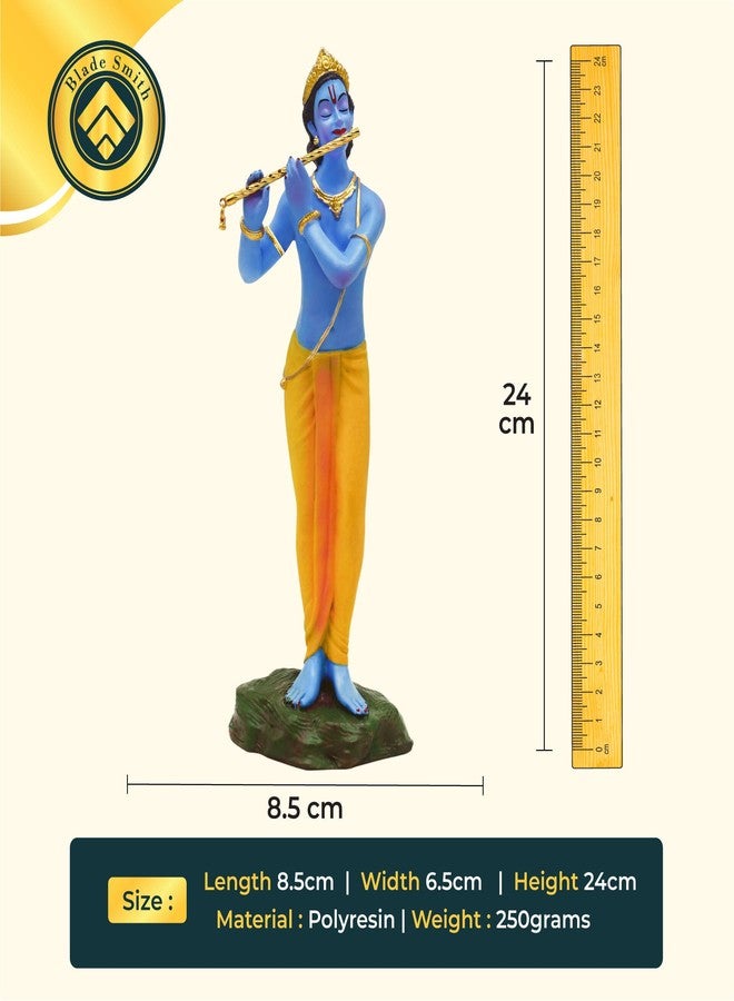 BLADESMITH Standing Krishna Statue - Elegant Krishna Idol Small for Home Decor - Exquisite Krishna Idol Figurine for Spiritual Decor and Gift, Perfectly Crafted with Fine Details - Image 4